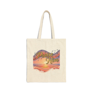 Praise Him Canvas Tote Bag — Christian Faith Sunset Beach Grocery Market Bag