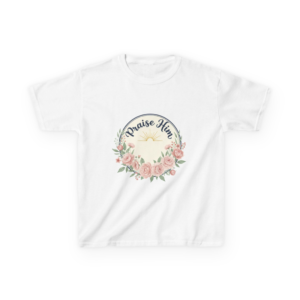 Kids Tee — "Praise Him" Floral Christian Shirt