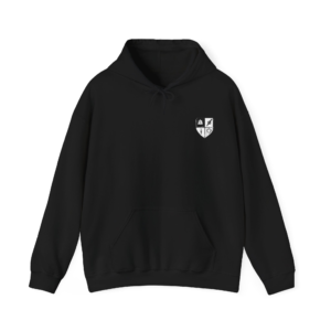 Graphic Hoodie — Gothic Crest Skull Emblem Back Print