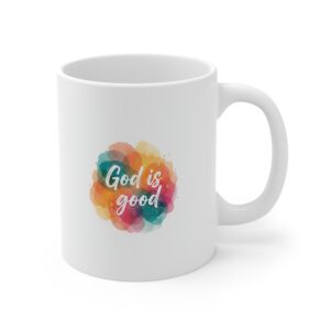 God Is Good Watercolor Mug — Inspirational Christian Coffee Cup, Faith Gift (11 oz)
