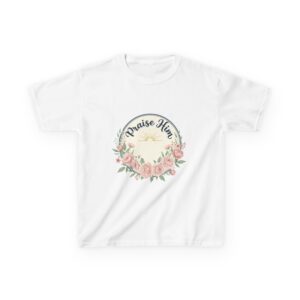 Kids Tee — "Praise Him" Floral Christian Shirt