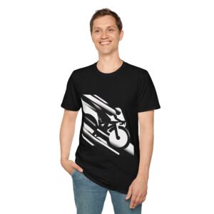 Cyclist Graphic T-Shirt — Monochrome Speed Bike Design
